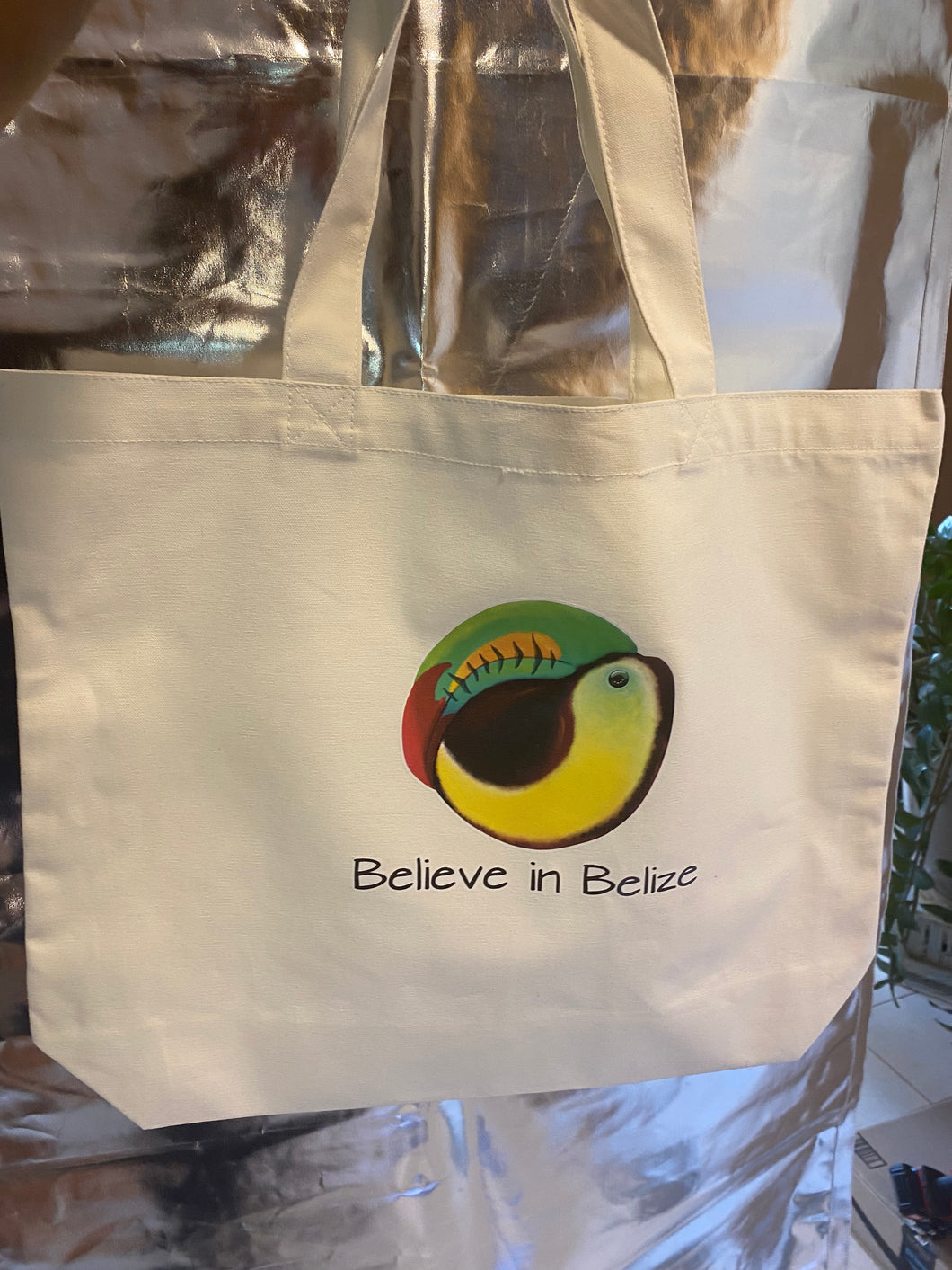 Believe In Belize Large Cotton Tote Bag